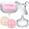 Tioncy 3 Pcs Large Body Powder Puff and Container Powder Container with Puff Crystal Container Soft Washable Reusable Velour Face Body Glitter Wet Dry Makeup(Triangle,Clear)