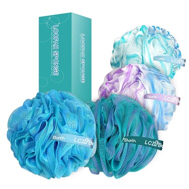 Loofah 4PCS 75g XL Loofa Set Soft Bath Body Sponge Thick Wash Puffs for Shower