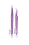Eyelash Extension Alluring Purple With Glitters Tweezers (Straight &amp; Semi Curved)