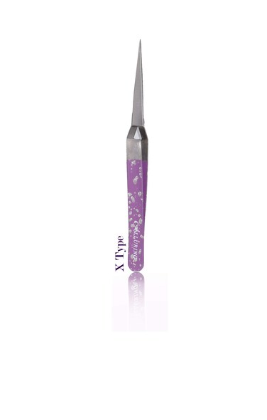 Eyelash Extension Alluring Purple With Glitters Tweezers (X-Type)