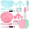 ABOOFAN Face Mask Mixing Bowl Set 18Pcs DIY Facemask Mixing Tool Kit with Facial Mask Bowl Stick Spatula Silicone Brush Spray Bottle Puff Soaking Bottle Gauges (Pink and Green)