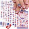 8Pcs 4th of July Nail Stickers Independence Day Nail Art Stickers USA Patriotic Theme Nail Design Supplies 3D American Flag Heart Eagle Butterfly Nail Decals for Memorial Day DIY Manicure Decoration