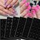 6 Sheets Airbrush Stencil Nail Stickers for Nails Art Flowers Flame Heart Star Butterfly Flame Nail Art Stickers French Hollow Auxiliary Design Nail Guides Decals DIY Salon Manicure Templates Tool