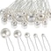 40 Packs Pearl Hair Pins Bridal Wedding White Pearl Hair Accessories Bobby Clips for Brides and Bridesmaids(Mix Size)