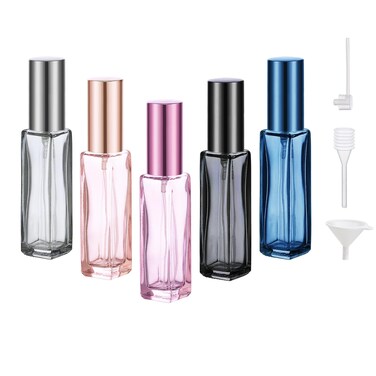 5pcs Portable Perfume Travel Refillable, 10ml Glass Perfume Bottles Empty, Leakproof for Cologne Travel Bottle Refillable, Perfume Atomizer Travel With Perfume Decanter Kit