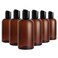 Amber Boston Plastic Bottles-6 pack-Squeezable-BPA Free-Shampoo, Lotion, Liquid Soap (8oz)