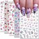 Flowers Nail Art Stickers Decals 10 Sheets 3D Self Adhesive Flower Nail Design Stickers Spring Summer Blossom Flowers Floral Nail Decals for Women DIY Manicure Flowers Nail Stickers Decoration Supply