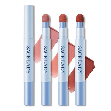 SACE LADY Matte Lipstick Set, Long Lasting Air Cushion Lip &amp; Cheek Cream Non-Stick Cup, Ultra-Smooth Pigmented Non-drying Lip Color for Face Makeup Kit 3Pcs (V01+V02+V06, 3pcs)