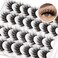 Fluffy Lashes False Eyelashes 14 Pairs Wispy Lashes Natural Look Volume Fake Lashes 3D Faux Mink Lashes 15-18mm Strip Lashes Pack (815)