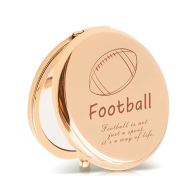 Football Gifts for Girls, Small Compact Mirror Football Pocket Mirror for Purse, Football Lover Travel Makeup Mirror, Football Accessories Football Gifts for Team