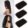 FASHION IDOL Afro Kinkys Bulk Human Hair for Dreadlock Extensions Loc Repair Braiding Twist Tight Afro Kinky Human Hair for Loc 3 Packs 150 Gram Natural Black 16 Inches 5.3 Oz