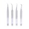 M LASH Tweezers for Eyelash Extensions (Set of 4) - Professional Lash Extension Tweezers - Fiber Tip, Japanese Steel, Diamond Grip (Silver)