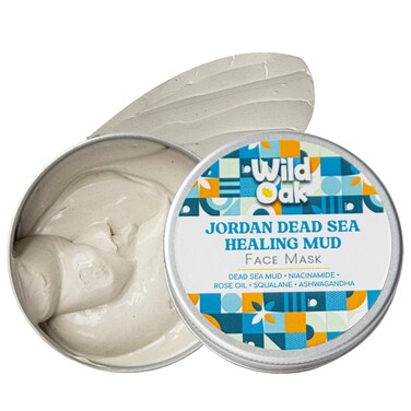 WildOak Dead Sea Healing Mud Clay Mask for Face &amp; Body   2% Niacinamide, Calendula &amp; Zinc Oxide   Paraben &amp; Sulphate Free   Blemishes, Evens Skin Tone, Enhances Radiance   For All Skin Types   3.52 oz
