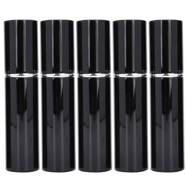 ZJchao 10ml Atomizer Perfume Spray Bottle for Travel, Empty Aluminum Refillable Bottle Perfume Dispenser 5pcs(black)