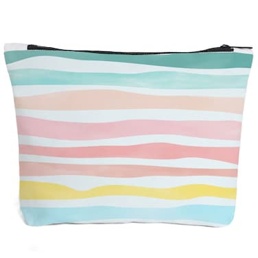 Fokongna Women gifts aloha bag, Rainbow Travel Makeup Bag, Summer Rainbow Wave Shaped best friend colleague daughter Girls gift