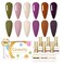 Gel Nail Polish Set, 6 Colors Winter Gel Polish Kit, Dark Green Pink Cream Purple Brown Maroon Soak Off UV Nail Polish Valentine's Day Gift