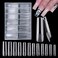 AddFavor XXL Gel Nail Tips Square 240pcs Extra Long Clear Tapered Square Fake Nails Full Cover False Nail Tips for Acrylic Nail Extension