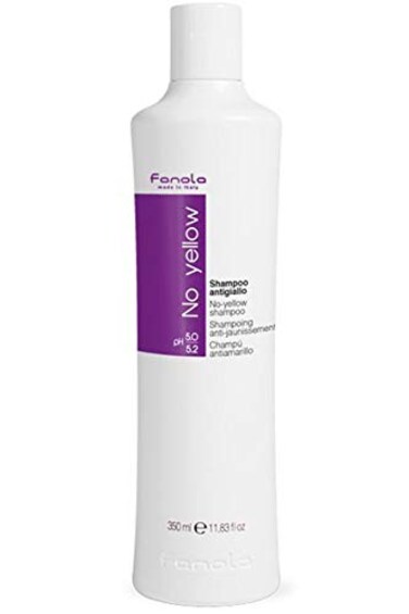 Fanola No Yellow Purple Shampoo - Color Depositing Toner for Blonde, Silver &amp; Gray Hair - Removes Yellow Tones &amp; Brassiness from Bleached &amp; Highlighted Hair (11.83 Fl oz)