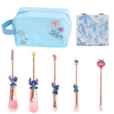 Stitch Travel Makeup Bag Large Capacity Cosmetic Bags Cartoon PU Small Skin Care Bags for Girls Women Mirror Makeup Brush