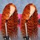 GIANNAY Ginger Lace Front Wigs for Women Long Loose Curly Wave Orange Lace Wigs for Black Women (Ginger lace front wig 24")
