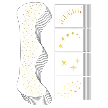 50PCS Glitter Freckles Face Tattoo Gold Freckles Temporary Face Tattoos, Sparkle Freckles Face Glitter Makeup Patches for Halloween Christmas-Gold