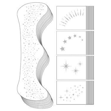 50PCS Glitter Freckles Face Tattoo Sparkle Freckles,Face Glitter Patches,Faux Freckles Temporary Tattoos Makeup for Halloween Christmas-Silver