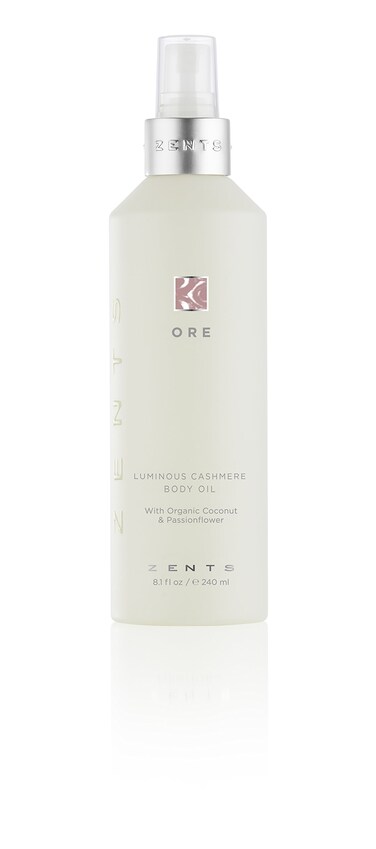 Zents Luminous Cashmere Body Oil (Ore Fragrance)   Moisturizing Body Oil with Vitamin E &amp; Organic Coconut Oil   Softens &amp; Smooths Skin   8 fl oz