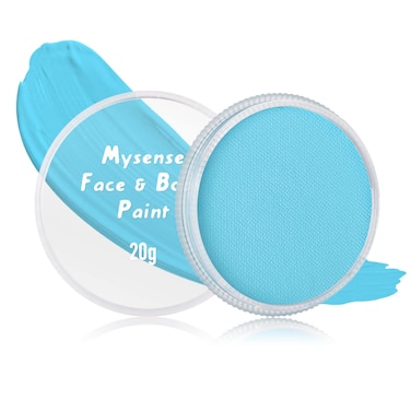 Mysense Light Blue Face Body Paint Makeup,Water Activated Painting for Adults Children Sally Corpse Bride Cosplay SFX Costume Festivals Halloween,20g