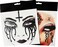 Black Tear Skull Face Jewels, Day Of The Death Skull Face Gems Jewels,2-Pack