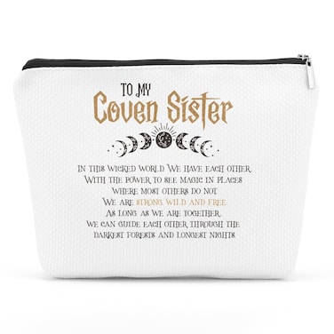 TBT Witches Gifts: Halloween Makeup Bag for Women's Coven Sisterhood, Best Friendship Gift