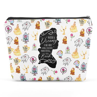 Beauty Inspired Makeup Bag Fairy Cosmetic Travel Bag Zipper Pouch Skincare Bag Book Lovers Gifts Toiletry Bag Christmas Birthday Bookish Gifts Beauty Bag for Women Best Friends Girlfriend Wife Aunt