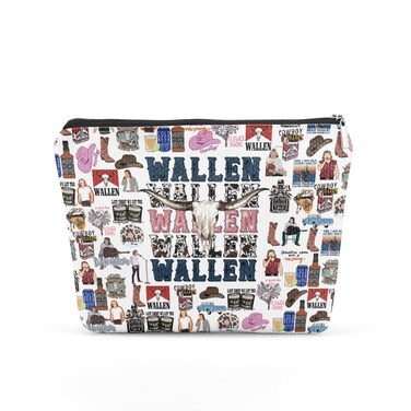 TBT Inspired Make Up Bag Cosmetic Bag for Women Western Country Music Lover Gift Merch Vintage Cute Cowgirl Graphic Cowboy Skull Bag for Friends Female Birthday Christmas