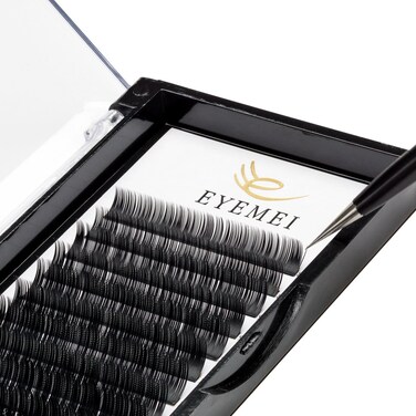 Eyelash Extensions 0.15mm C Curl 17mm Faux Mink Lash Extension Supplies Natural Individual False Eyelashes Professional Perfect Salon Use by EYEMEI (0.15-C-17mm)