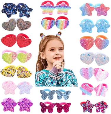 Hair Ties For Girls,36 Pcs Girls Colorful Elastic Baby Hair Ties Soft Cute Ponytail Holders Hair Accessories for Baby Girls Infants Toddlers Kids.
