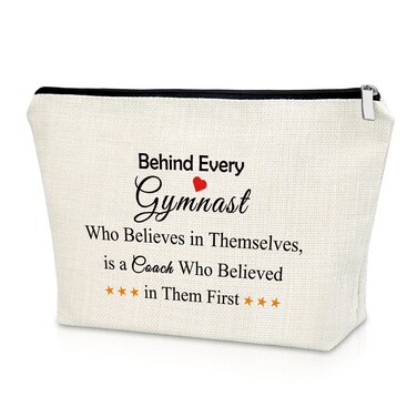 Sazuwu Gymnastics Coach Gifts Makeup Bag Gymnastics Lover Gift Gymnastic Team Gift Cosmetic Bag Gymnastics Birthday Gifts for Girls Gymnastics Coach Thank You Gift Retirement Christmas Gift