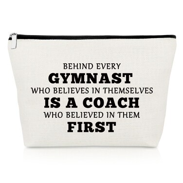 Gymnastics Coach Gifts for Women Makeup Bag Gymnast Coach Appreciation Gifts Gymnastic Team Gift Thank You Gift for Gymnast Coach Trainer Team Mom Cosmetic Pouch Christmas Birthday Gifts