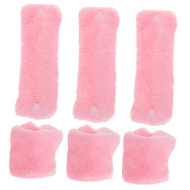 6pcs Fleece Sponge Hair Curler Rollers, Heatless Spiral Curling Iron Home Tools for Overnight Curls, Sleep in Curly Pink