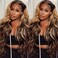 250% Density Honey Blonde Body Wave Lace Front Wig Human Hair 4/27 Highlight Ombre Lace Front Wigs 13x6 Glueless HD Transparent Lace Frontal Wig for Women Pre Plucked with Baby Hair (26inch)