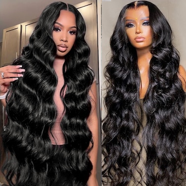 Lemoda 13x6 Body Wave Lace Front Wig Human Hair 210% Density HD Transparent Wig 12A Body Wave Glueless Wig Black Women 24 Inch