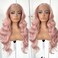 Pink Wigs Glueless HD Lace Front Wigs Pre Plucked Synthetic Body Wave Wear And Go Lace Front Wig For Cosplay Party Light Pink Wig With Natural Hairline For Fashion Women