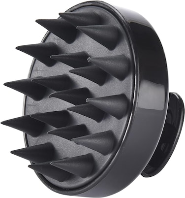 AllurebyKoms Hair Scalp Massager, High Grade Soft &amp; Flexible Silicon Bristles,Shampoo Brush, Hair Scrubber, Wet Dry Scalp Brush for Dandruff Removal, Scalp Care, Head Massager, Head Relaxation (Black)