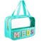 Geetery Chenille Letter Bag Nylon Makeup Bag Portable Bag Makeup Cases Preppy Patch Makeup Bag with Zipper Cosmetic Toiletry Storage Bag for Women(Green,Novel Meds)