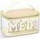 Geetery Chenille Letter Bag Nylon Makeup Portable Cases Preppy Patch Makeup Bag with Zipper Cosmetic Toiletry Storage case for Women(Beige,Rustic Meds)