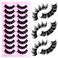 LuckForever 10 Pairs False Eyelashes Russian Strip Eye Lashes Wispy False Lash Fluffy Eyelash Extension Natural Look D Curly Volume Fake Eyelashes Reusable for Women Girls