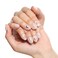 GLAMERMAID Press on Nails Short Oval, Spring Summer Handmade Gothic Star in White Gel Glue on Nails, 24Pcs Glossy Round Reusable UV Finish Fake Nails Acrylic False Nails Manicure Kits for Women