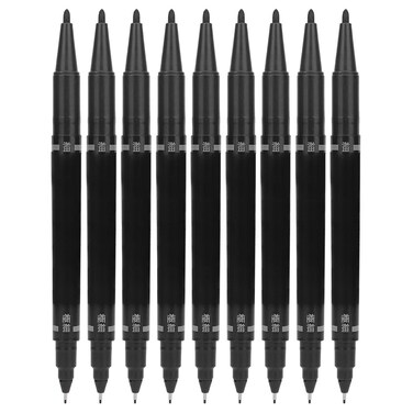 Joyzan Marking Pen, Double End Marker Piercing Positioning Marker Tool Removable Markers Aesthetic Procedures Surgical Stencil Sites Bold Tip Scribe Piercing Positioning Art Men Women 10pcs Black