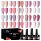 Pink Nude Gel Nail Polish Set, 20 Colors Neutral Nude Pink Skin Tone Gel Polish Nail Art Design Salon Home Gifts for Mom