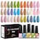 MTSSII 18 Colors Gel Nail Polish Set Nude Gel Polish Kit Spring Summer Nail Gel Polish Pink Purple Green Blue Long Lasting Soak Off UV Nail Polish Set Gifts for Women