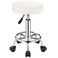 Adjustable Stool with Wheels Round Rolling Stool for Spa Salon Massage Office Stool Chair White