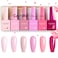 CANNI 9ml Hema-Free Gel Nail Polish Set- 6Pcs Light Pink Nail Gel Manicure Kit, Soak Off LED Polish DIY at Home Salon Gifts for Women Girls